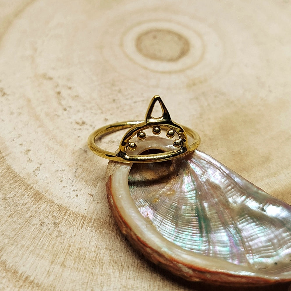 ꕥ BRASS HALF MOON RING