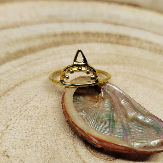ꕥ BRASS HALF MOON RING