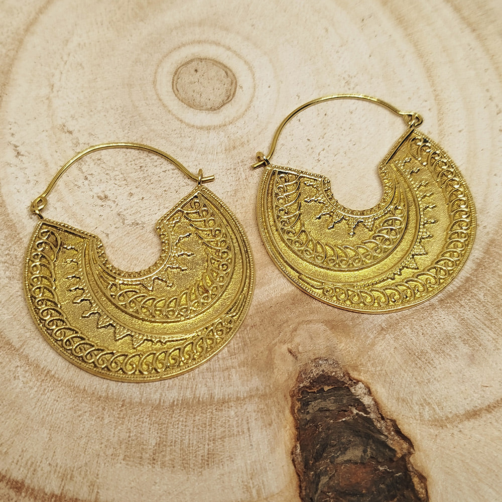 INDIAN PATTERN CREOLE EARRINGS