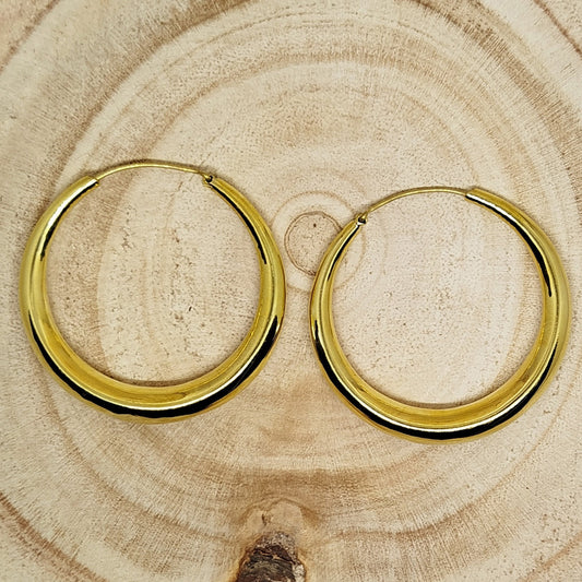 LARGE BRASS CREOLE EARRINGS